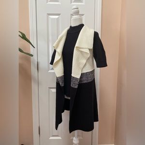 2 PC SET by LANDS’ END MOCKNECK & OPEN FRONT CARDIGAN SZ SMALL